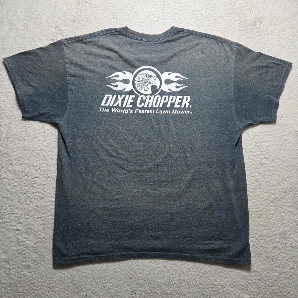 Dixie Chopper T Shirt Mens XL Gray Graphic Eagle Lawn Mower distressed faded